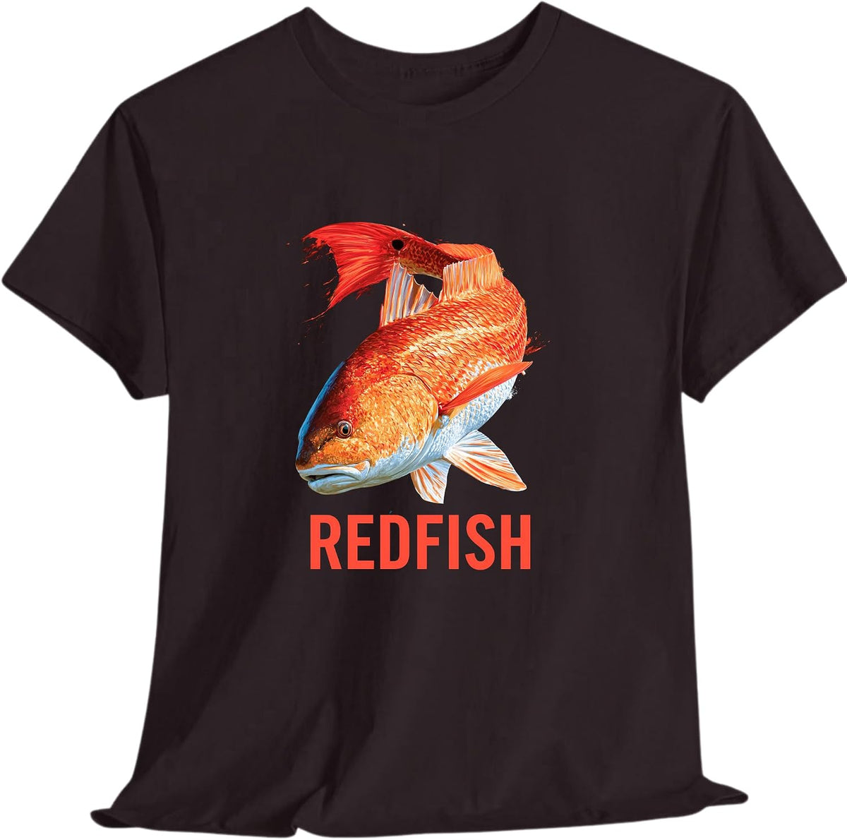 Redfish Red Drum Fishing Softstyle T-Shirt - Black