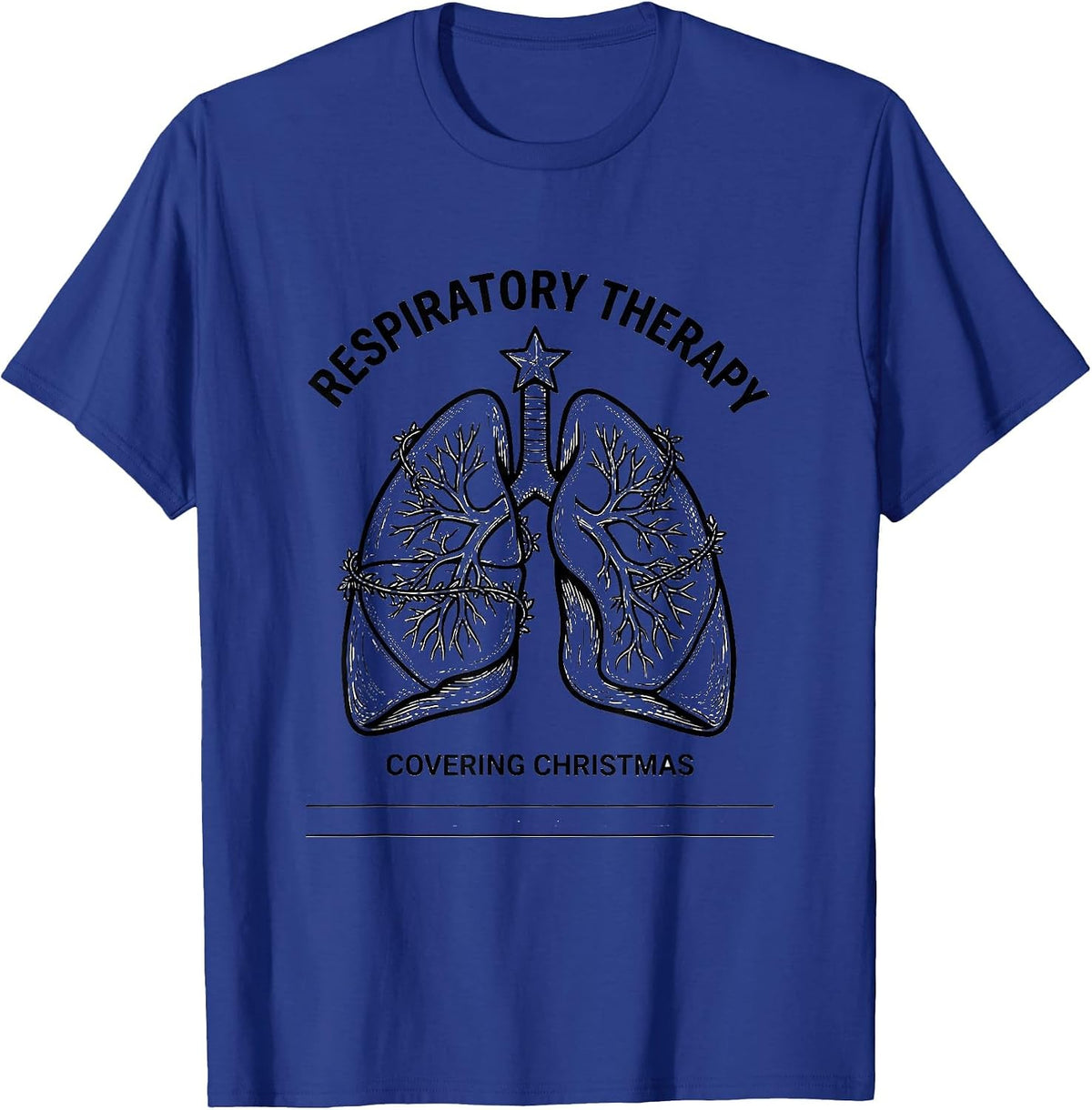 Respiratory Therapy, Covering Christmas Funny Respiratory T-Shirt - Royal Blue