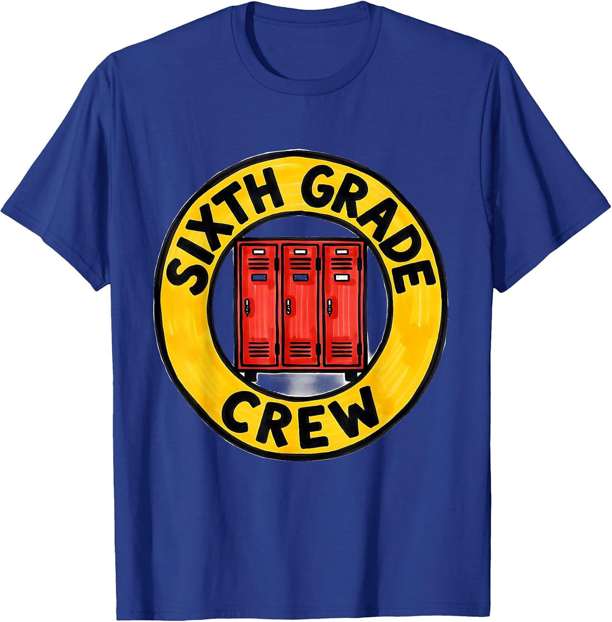 Men's Sixth Grade Crew Funny Middle School Teacher Back To School T-Shirt - Royal Blue