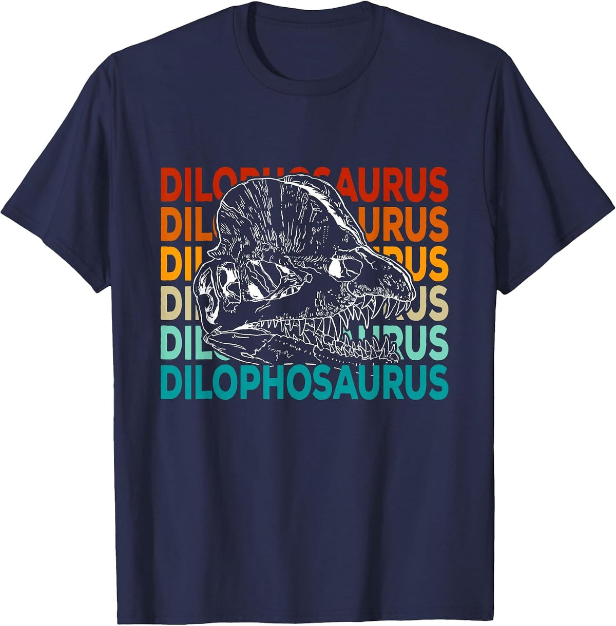 Dilophosaurus Dinosaur T-Shirt - Navy Blue
