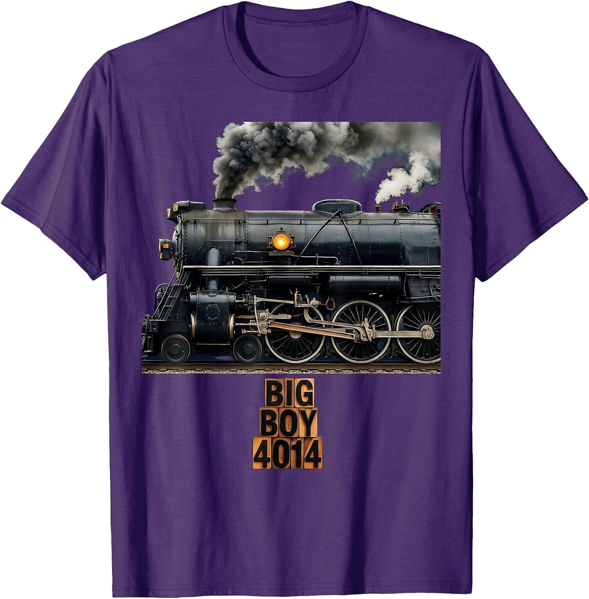 Big Boy 4014 Steam Locomotive Railroad Vintage T-Shirt - Purple