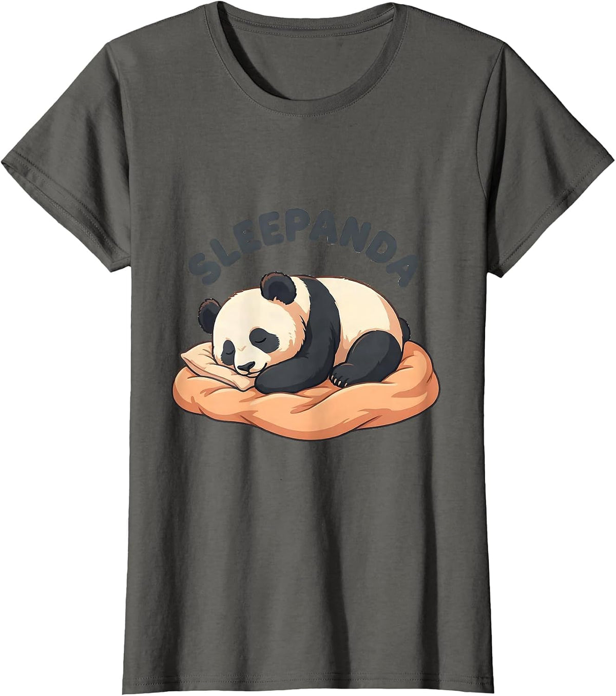 Women's Sleepanda Cute Kawaii Panda Lover Animal Sleepshirt Novelty T-Shirt - Asphalt Grey