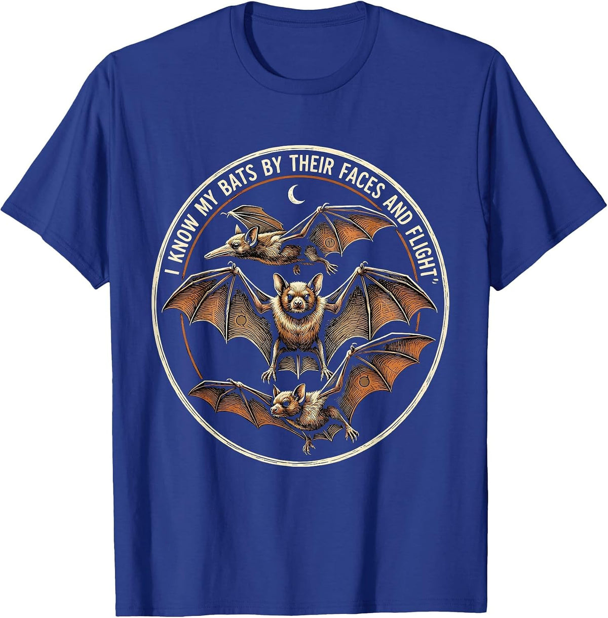 I Know My Bats By Their Faces And Flight Vintage T-Shirt - Royal Blue