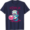 Funny Monster Bubblegum Frank Retro Horror T-Shirt - Navy Blue
