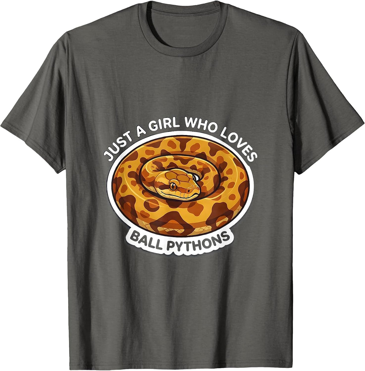 Men's Just A Girl Who Loves Ball Pythons Funny Reptile Lover Gift T-Shirt - Asphalt Grey