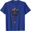 Carnival Scepter Colorful Mardi Gras Party Costume T-Shirt - Royal Blue