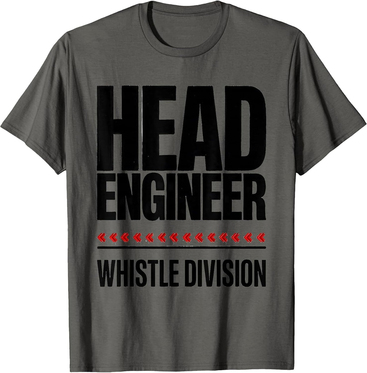 Head Engineer Whistle Division Vintage Train Enthusiast T-Shirt - Asphalt Grey