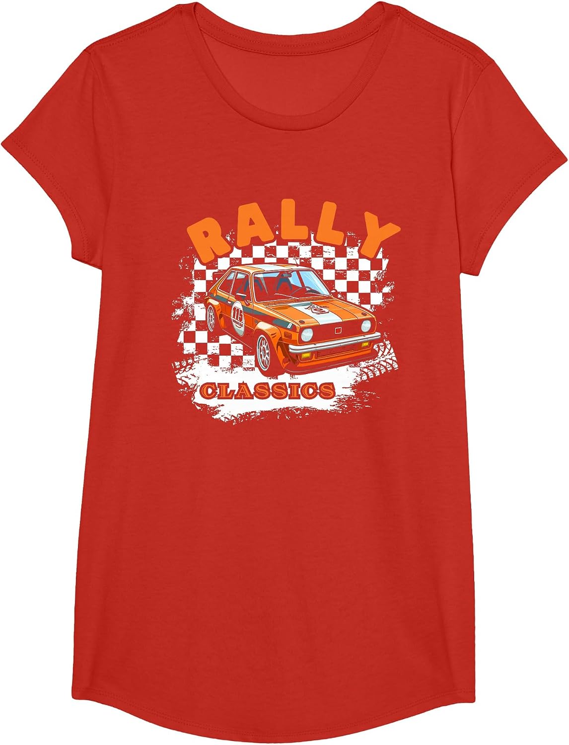 Rally Classics Shirt Car Racing Motorsport Rally Sport T-Shirt - Girls Red