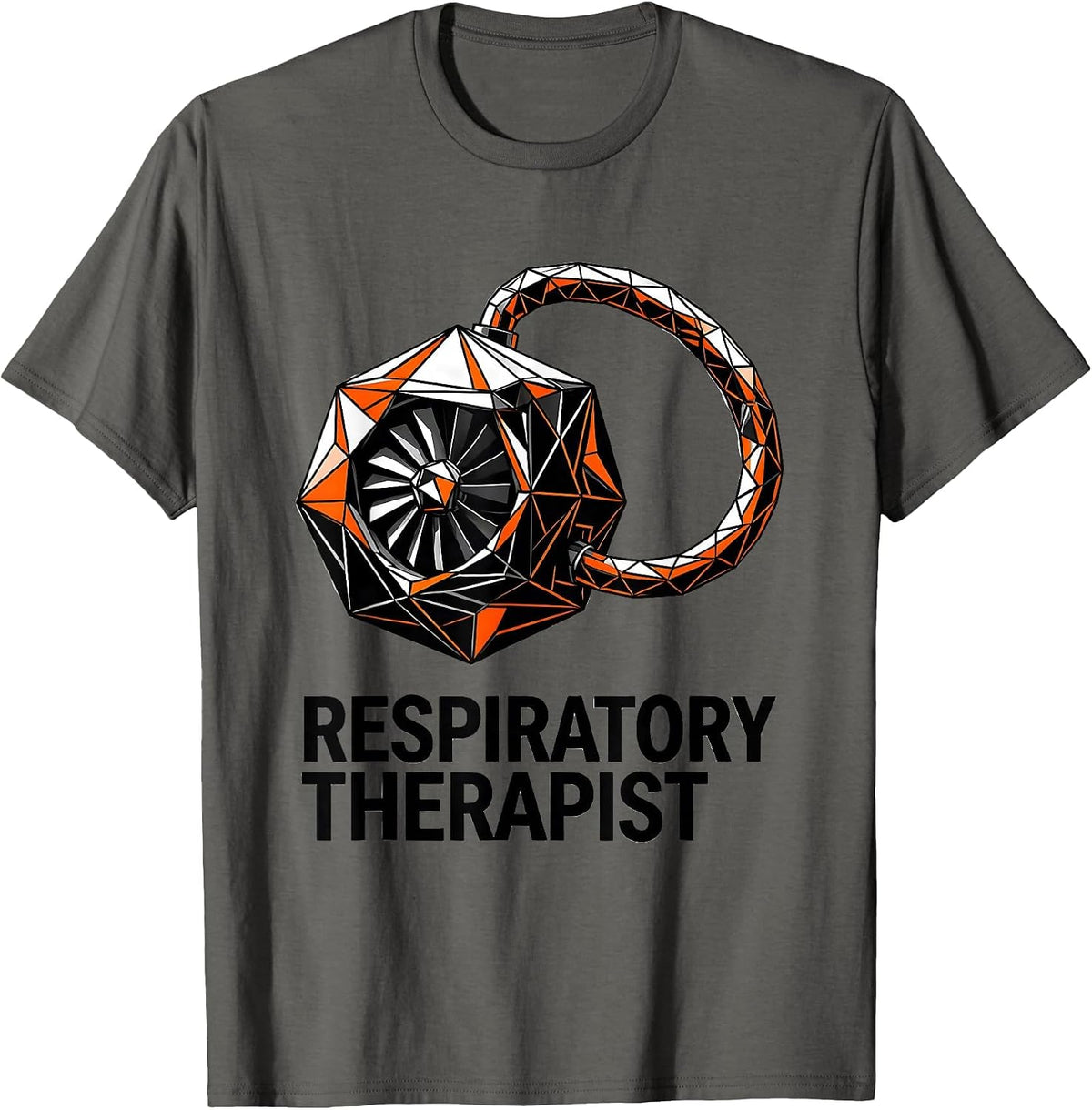 Men's Respiratory Therapist Geometric RT Care Week Graduation T-Shirt - Asphalt Grey