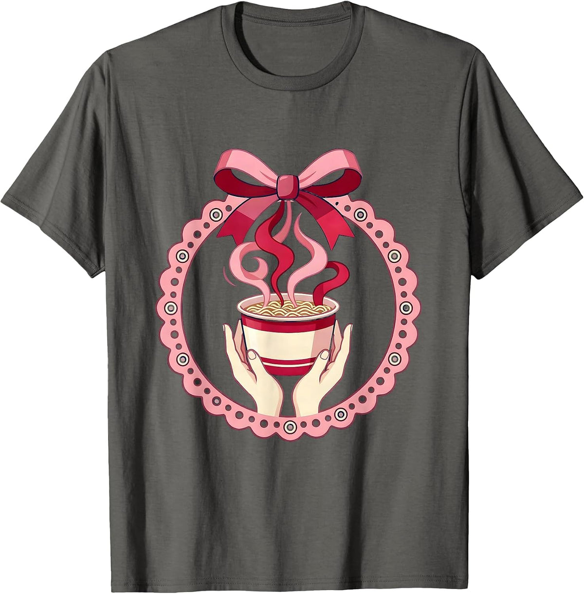 Men's Midnight Ramen Cup Graphic Tee T-Shirt - Asphalt Grey