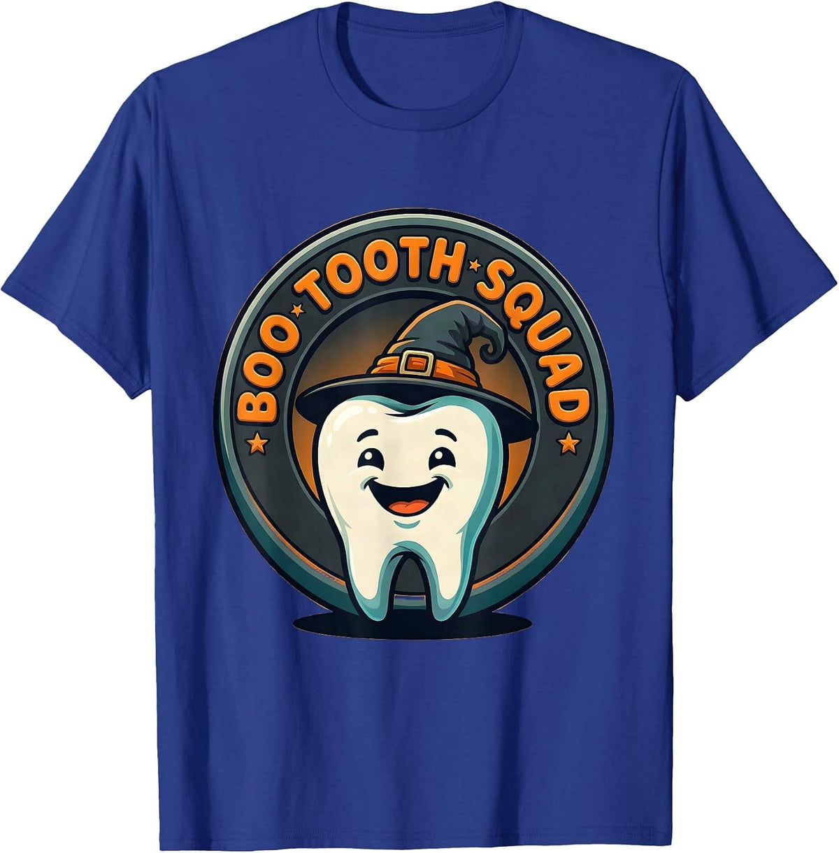 Men's Boo Tooth Squad Cartoon Halloween Dentist Dental Team Humor T-Shirt - Royal Blue