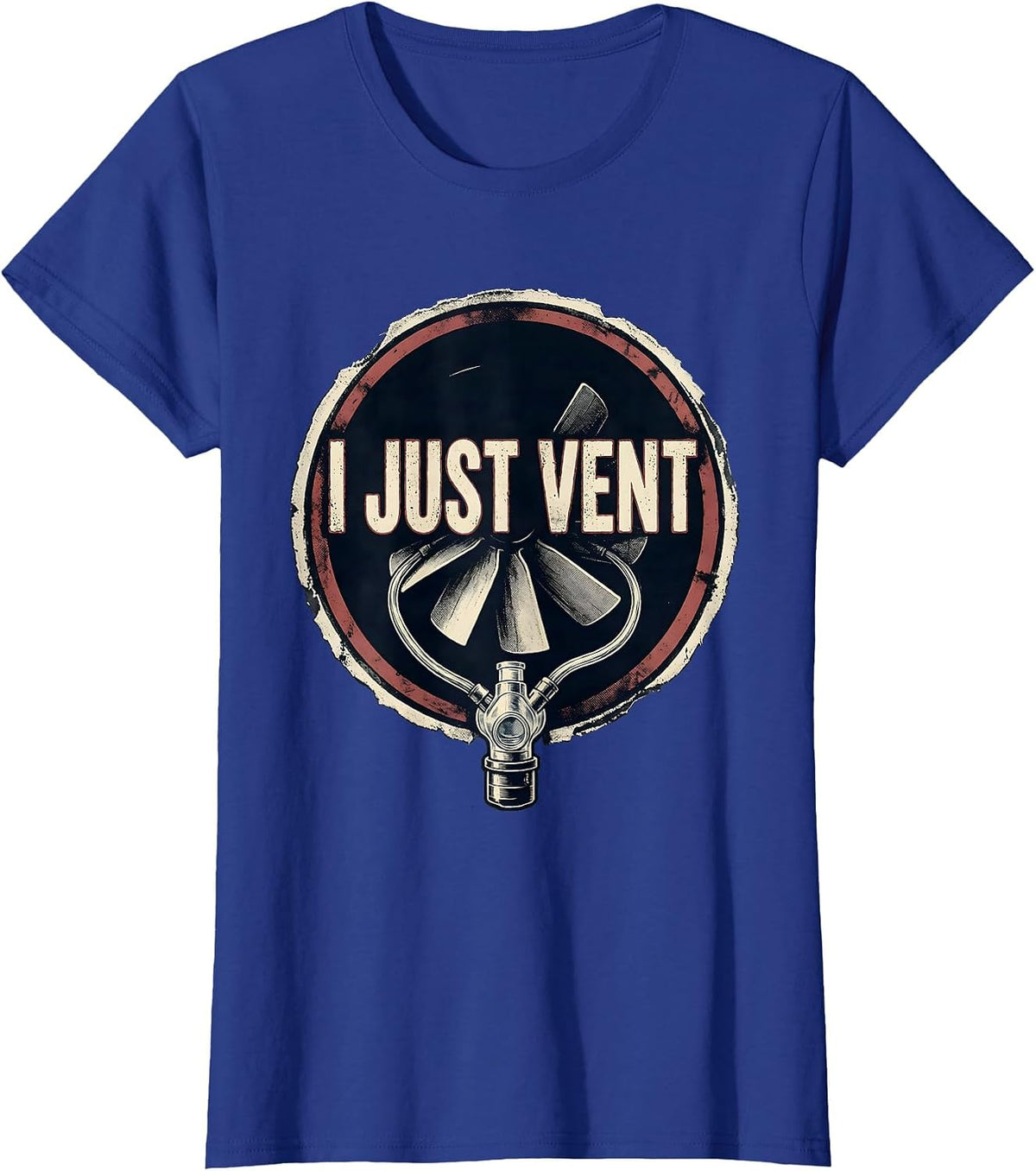 Women's I Just Vent Bold Stencil Respiratory Therapist RT Humor T-Shirt - Royal Blue