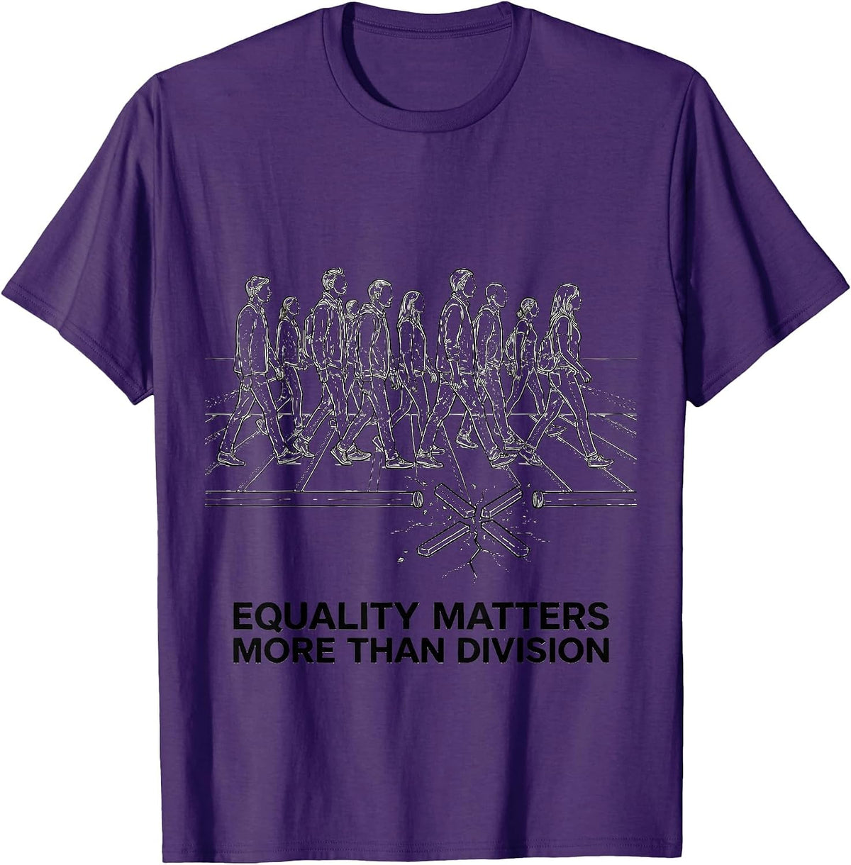Men's Equality Matters More Than Division Antiracism Math Symbol T-Shirt - Purple