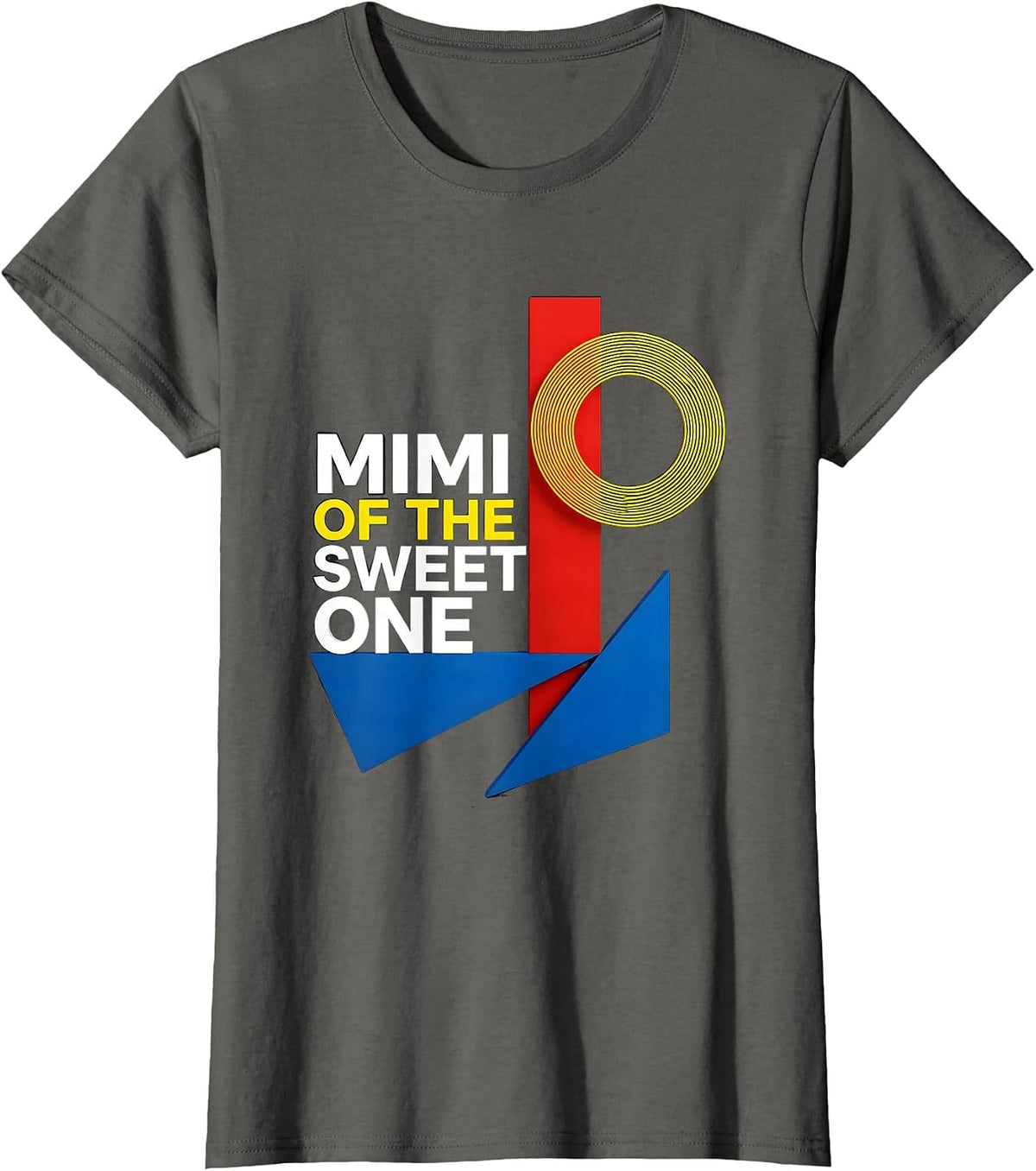 Women's Mimi Of The Sweet One Bauhaus Modernist First Birthday T-Shirt - Asphalt Grey