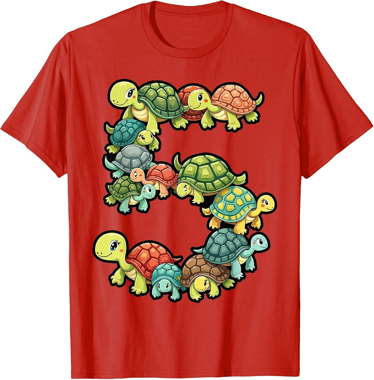5th Birthday Sea Turtle Tortoise Theme Party 5 Year Old T-Shirt - Red