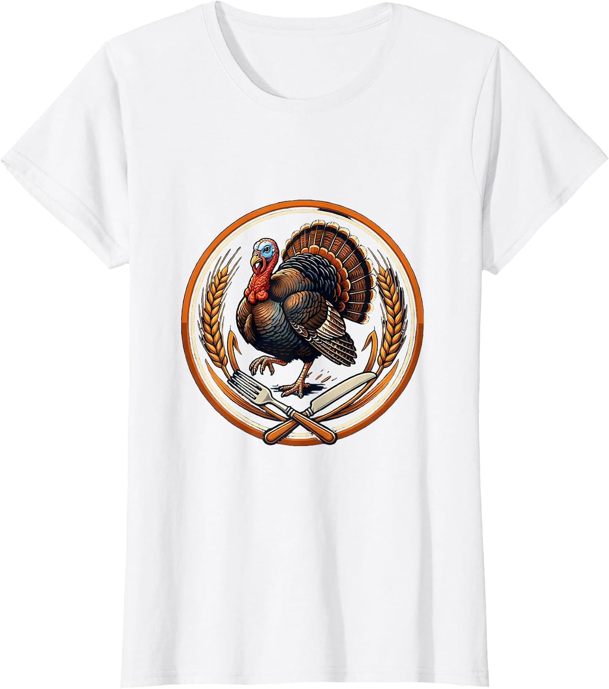 Funny Turkey Running From Thanksgiving Dinner T-Shirt - White