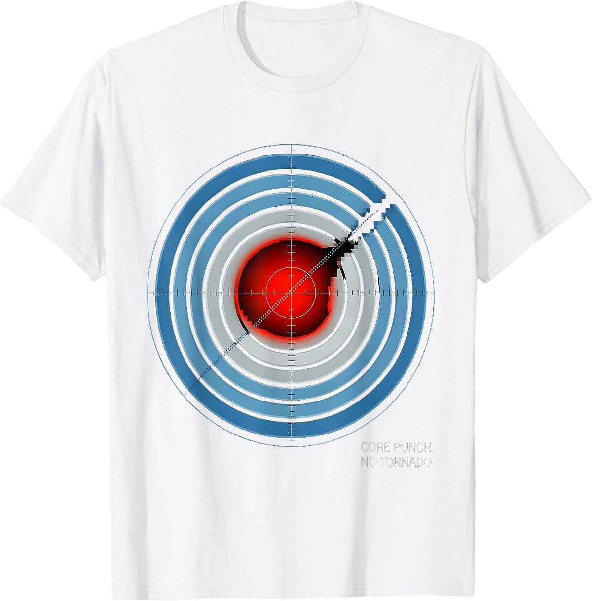 Men's Core Punch, No Tornado Funny Storm Chaser Meteorology T-Shirt - White