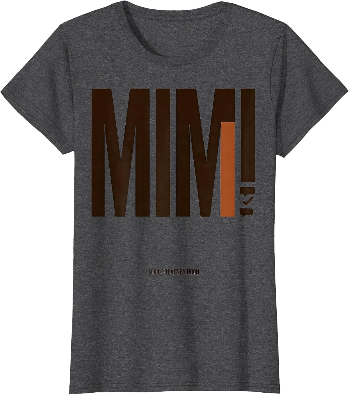 Women's Mimi Triple-Texts By Noon Retro Groovy Mothers Day Gift T-Shirt - Dark Heather Grey