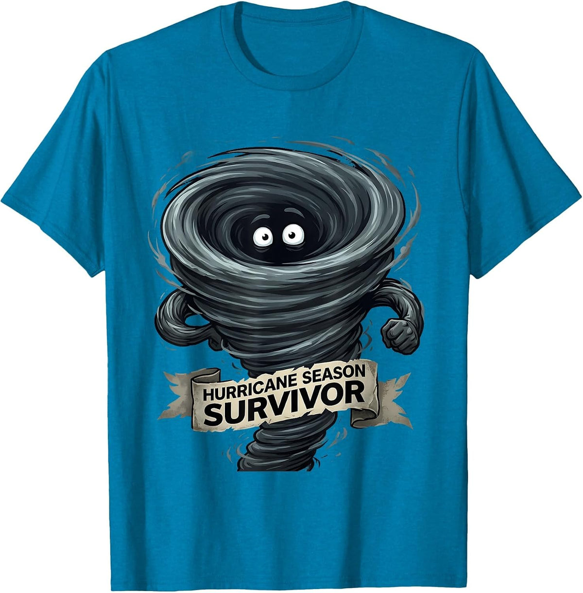 Florida Hurricane Season Survivor Graphic Design T-Shirt - Sapphire Blue