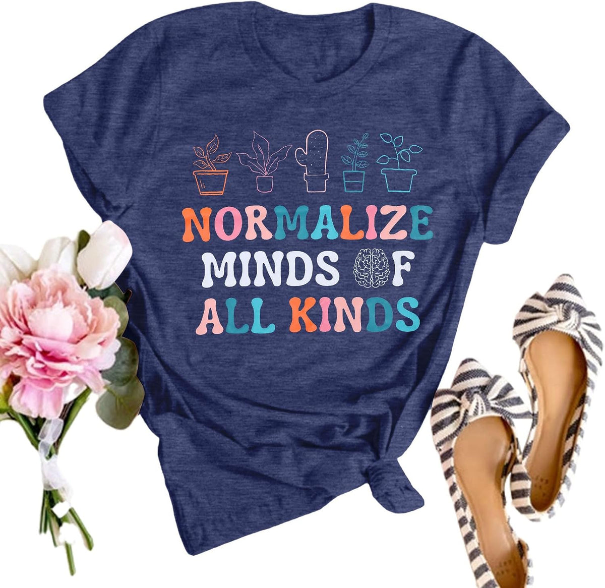 SFHFY Mental Health Awareness Shirt Women: Be Kind T-Shirt Be You Tshirt - Dark Blue