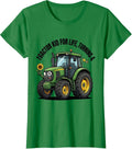Women's Tractor Kid For Life Turning 4 Cartoon Toddler Birthday T-Shirt - Kelly Green