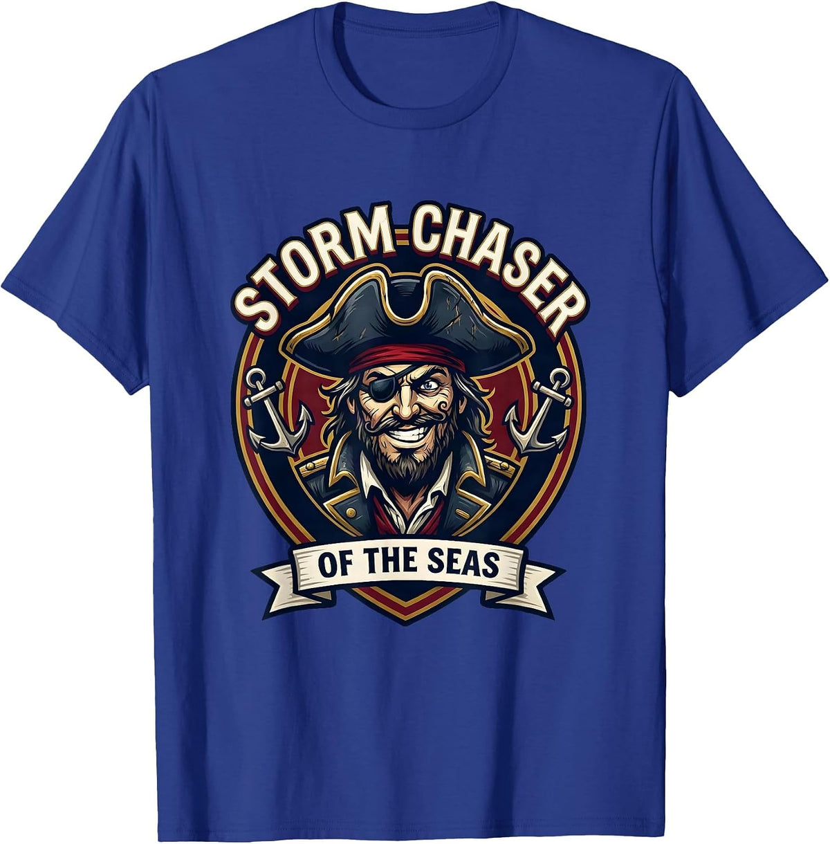 Men's Storm Chaser of the Seas Pirate Graphic T-Shirt - Royal Blue