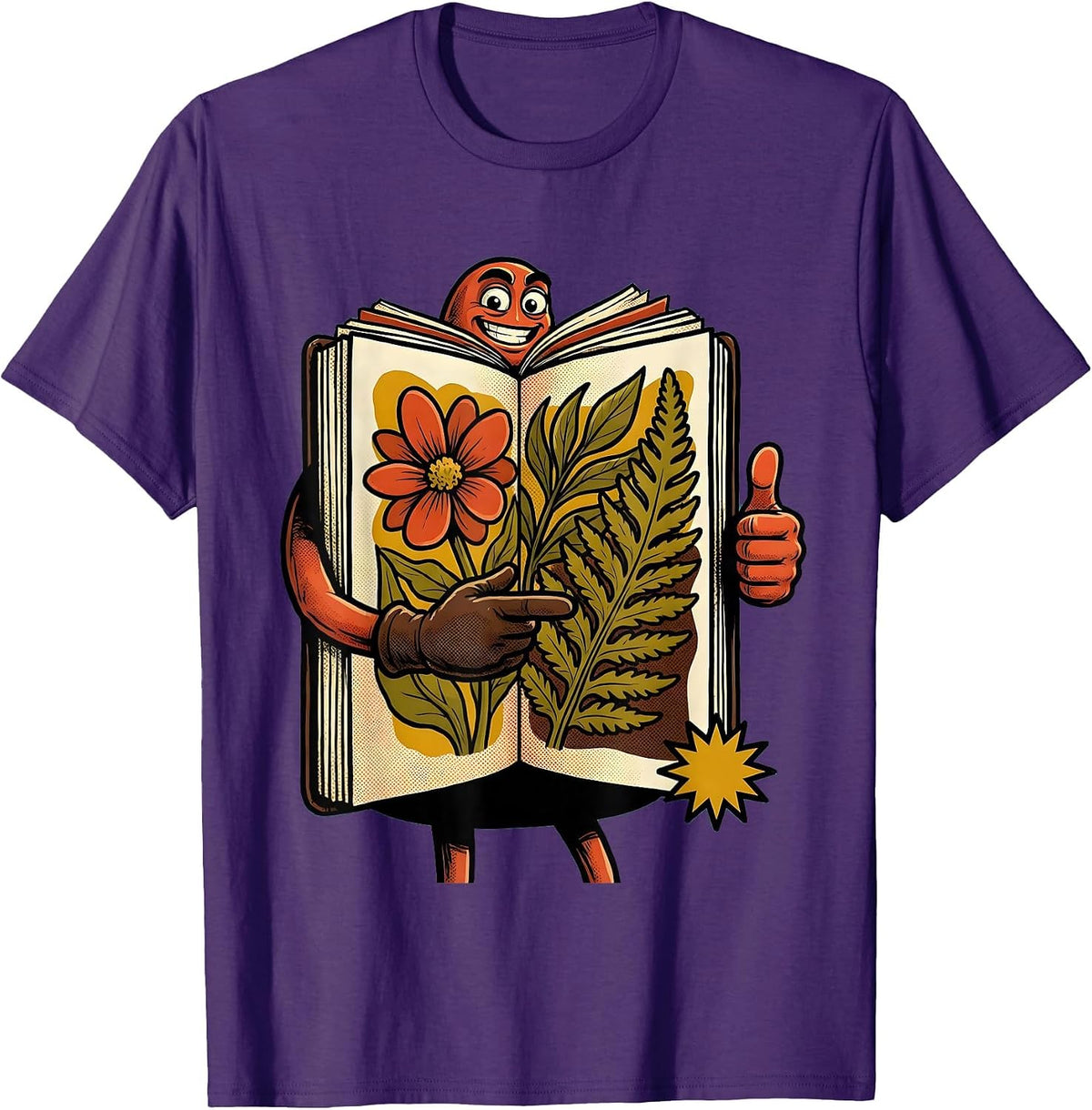 Men's Art Teacher Botanical Sketchbook Illustration T-Shirt - Purple