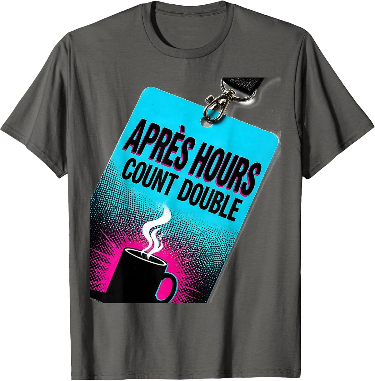 Après Hours Count Double Pop Art Ski And Snowboard Humor T-Shirt - Asphalt Grey