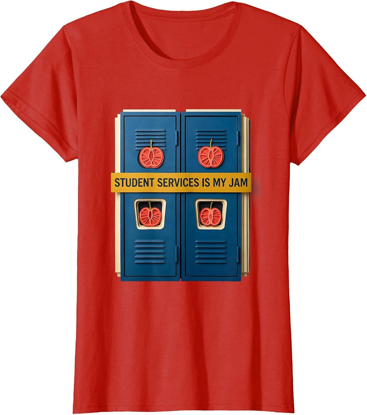Student Services Is My Jam Paper Cutout School Counselor T-Shirt - Red