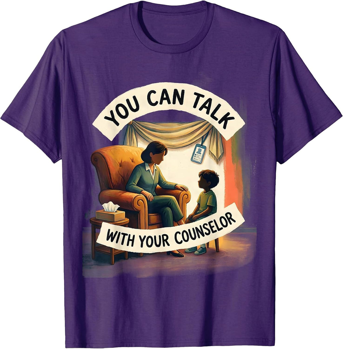 You Can Talk With Your Counselor Storybook Counselor Staff T-Shirt - Purple