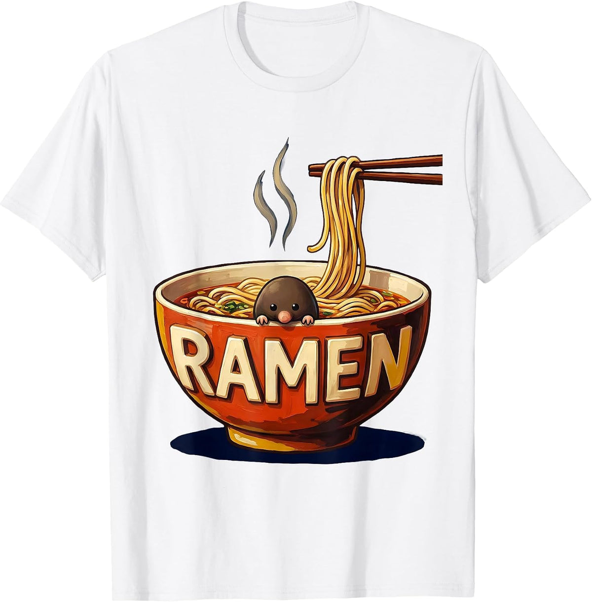 Men's Ramen Cute Kawaii Japanese Animal Anime Food Lover Gift T-Shirt - White
