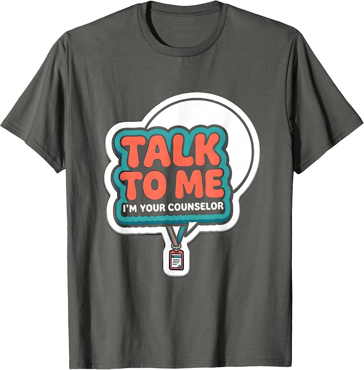 Men's Talk To Me, I’m Your Counselor Groovy Retro School Counselor T-Shirt - Asphalt Grey