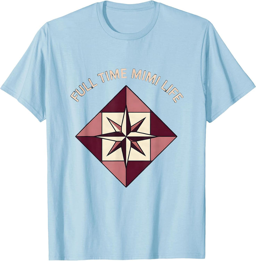 Men's Full Time Mimi Life Grandma Pride Design T-Shirt - Baby Blue