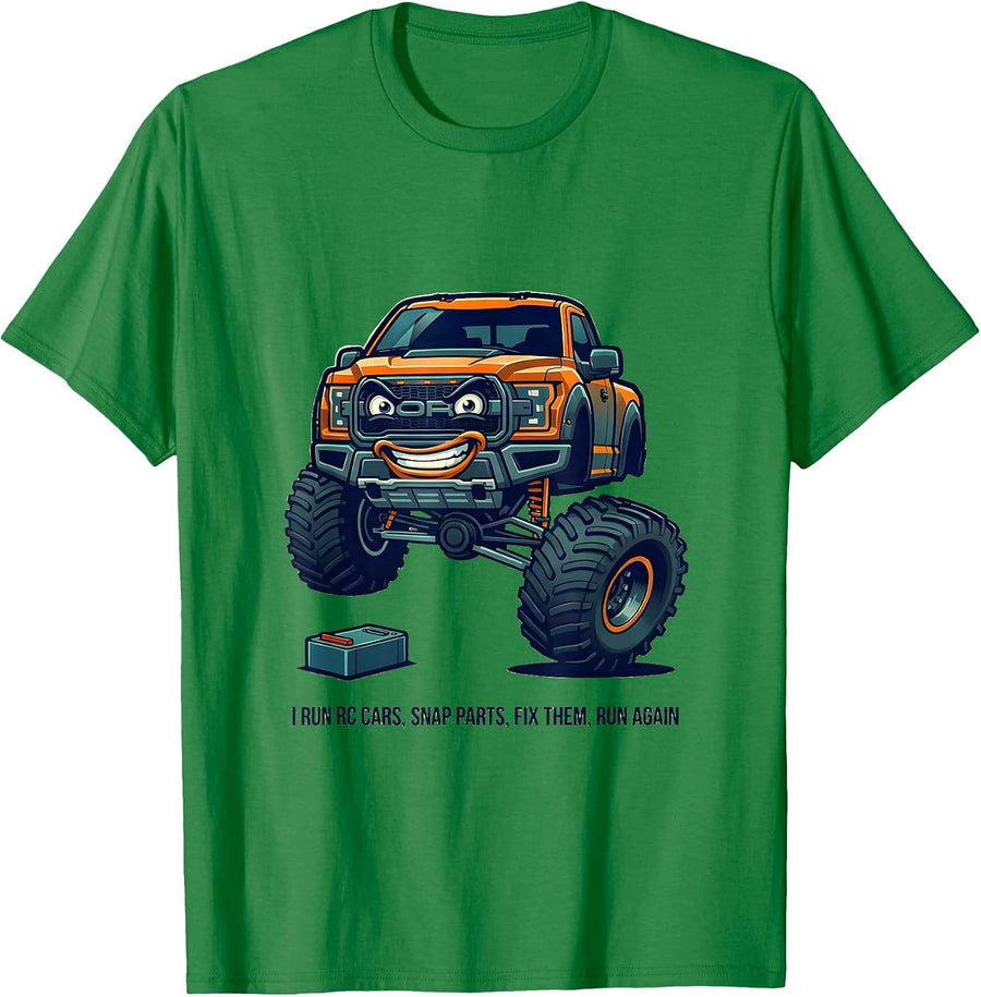 Men's I Run RC Cars Snap Parts Fix Them Run Again RC Racer T-Shirt - Kelly Green
