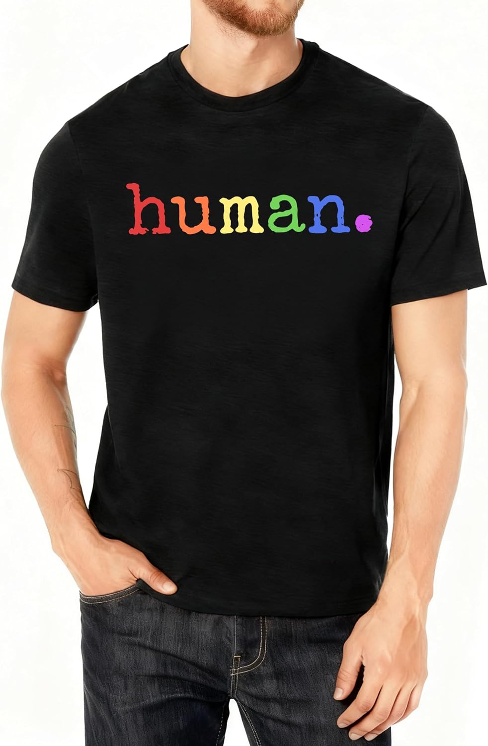 Pride Shirts Men Gay Pride Rainbow T-Shirts Pride Month Outfit LGBTQ Short Sleeve - Black1
