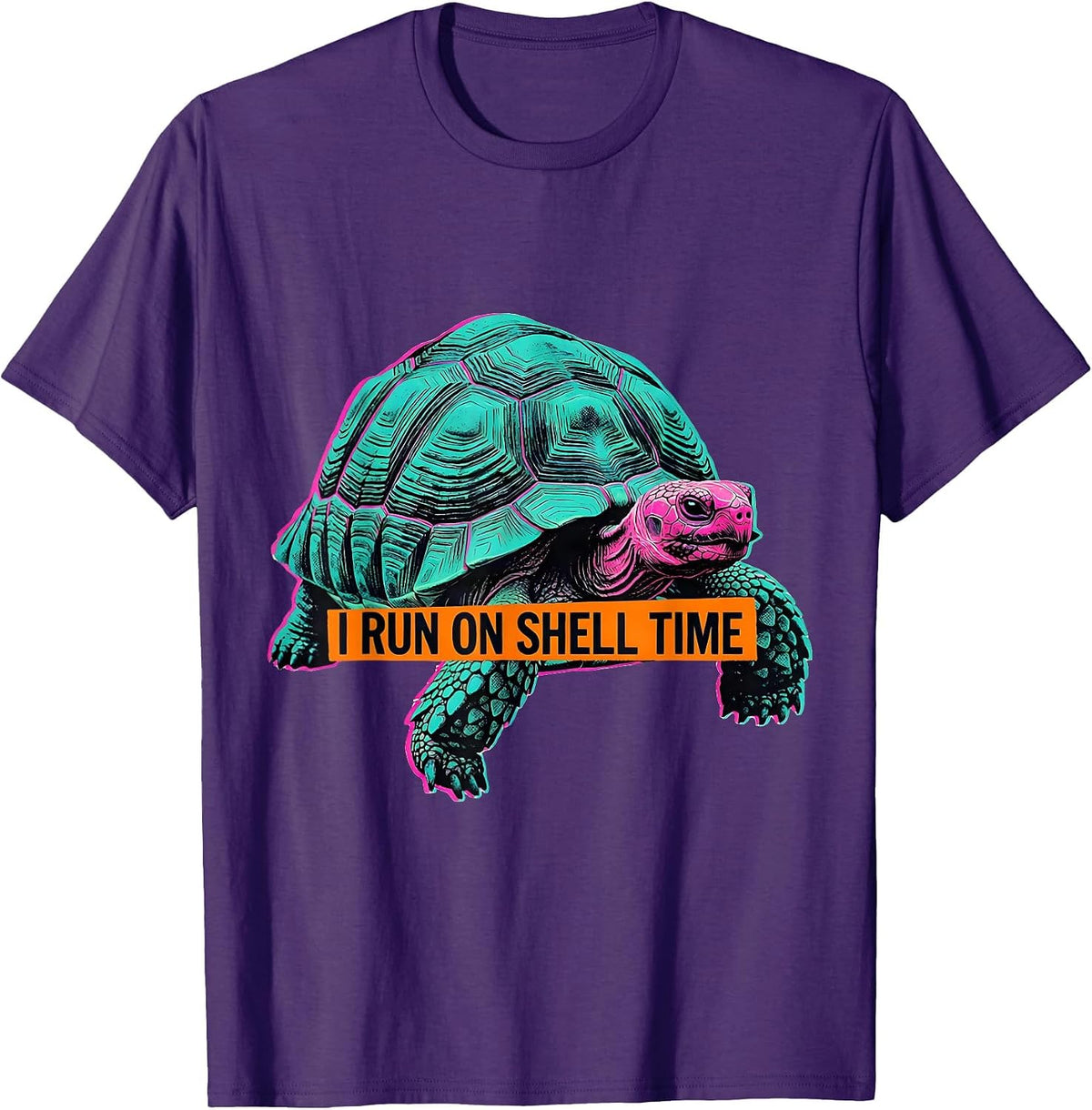 I Run On Shell Time Funny Tortoise Lover Pet Owner Gift T-Shirt - Purple