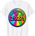 Men's We Welcome 2027 Colorful New Year Party Family Matching Crew T-Shirt - White