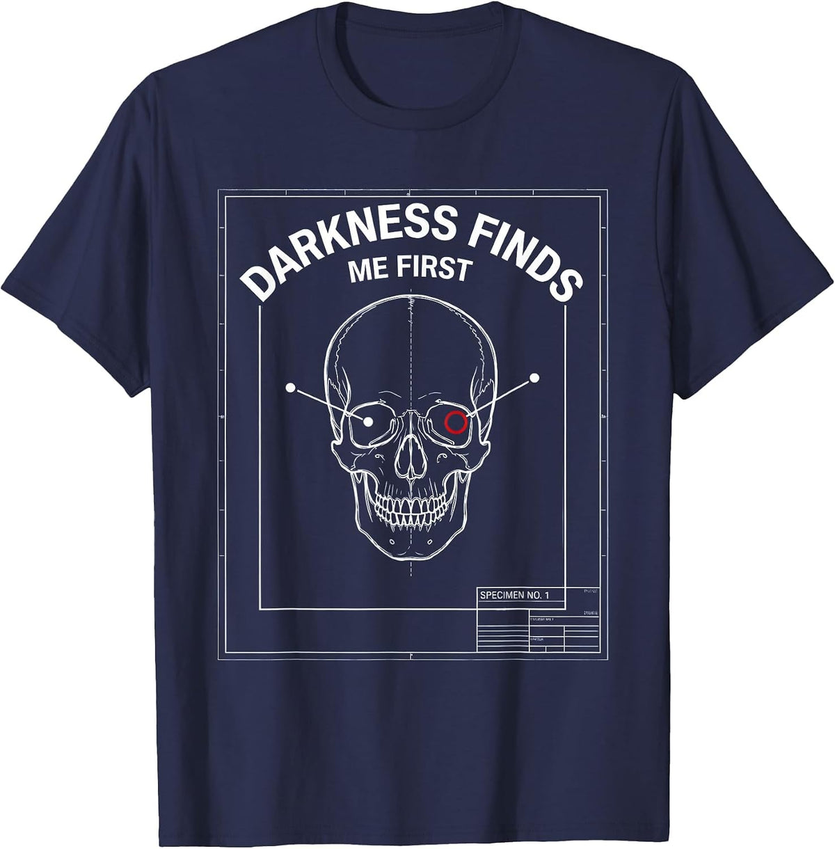 Darkness Finds Me First Goth Dark Aesthetic Design T-Shirt - Navy Blue