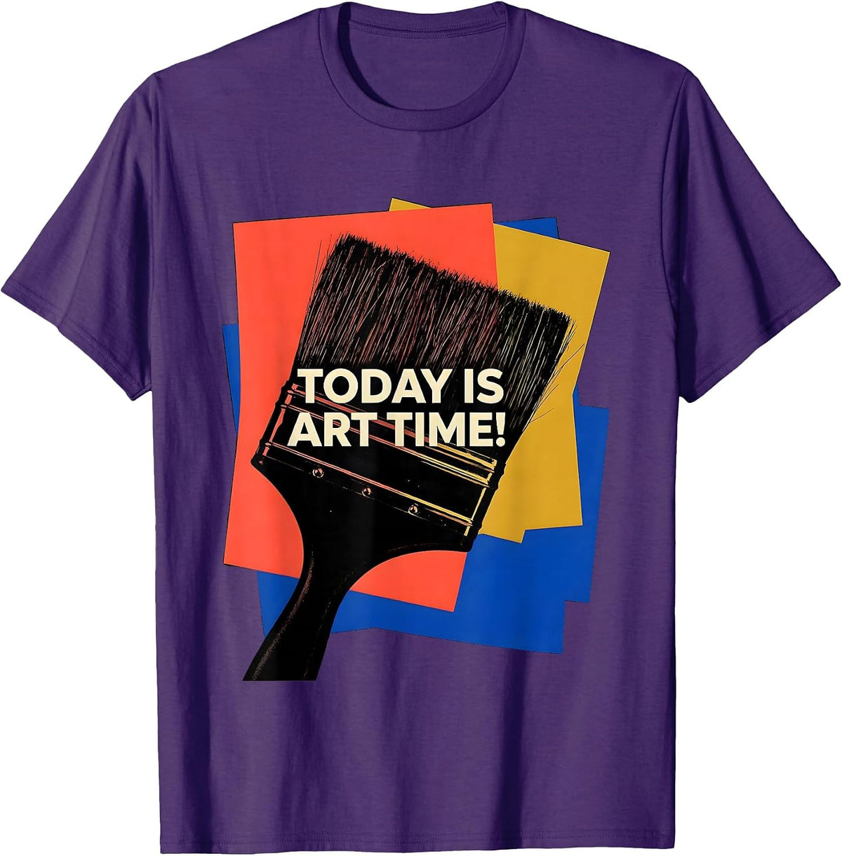 Today Is Art Time Screenprint Poster Art Teacher Back T-Shirt - Purple