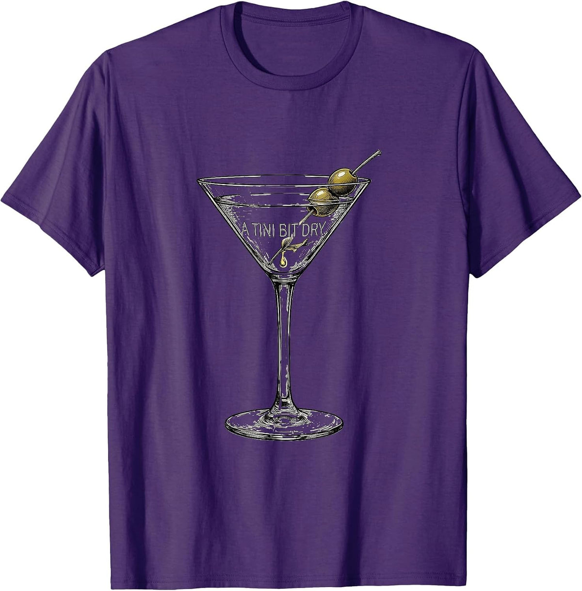 A Tini Bit Dry Funny Martini Lover Cocktail Humor T-Shirt - Purple
