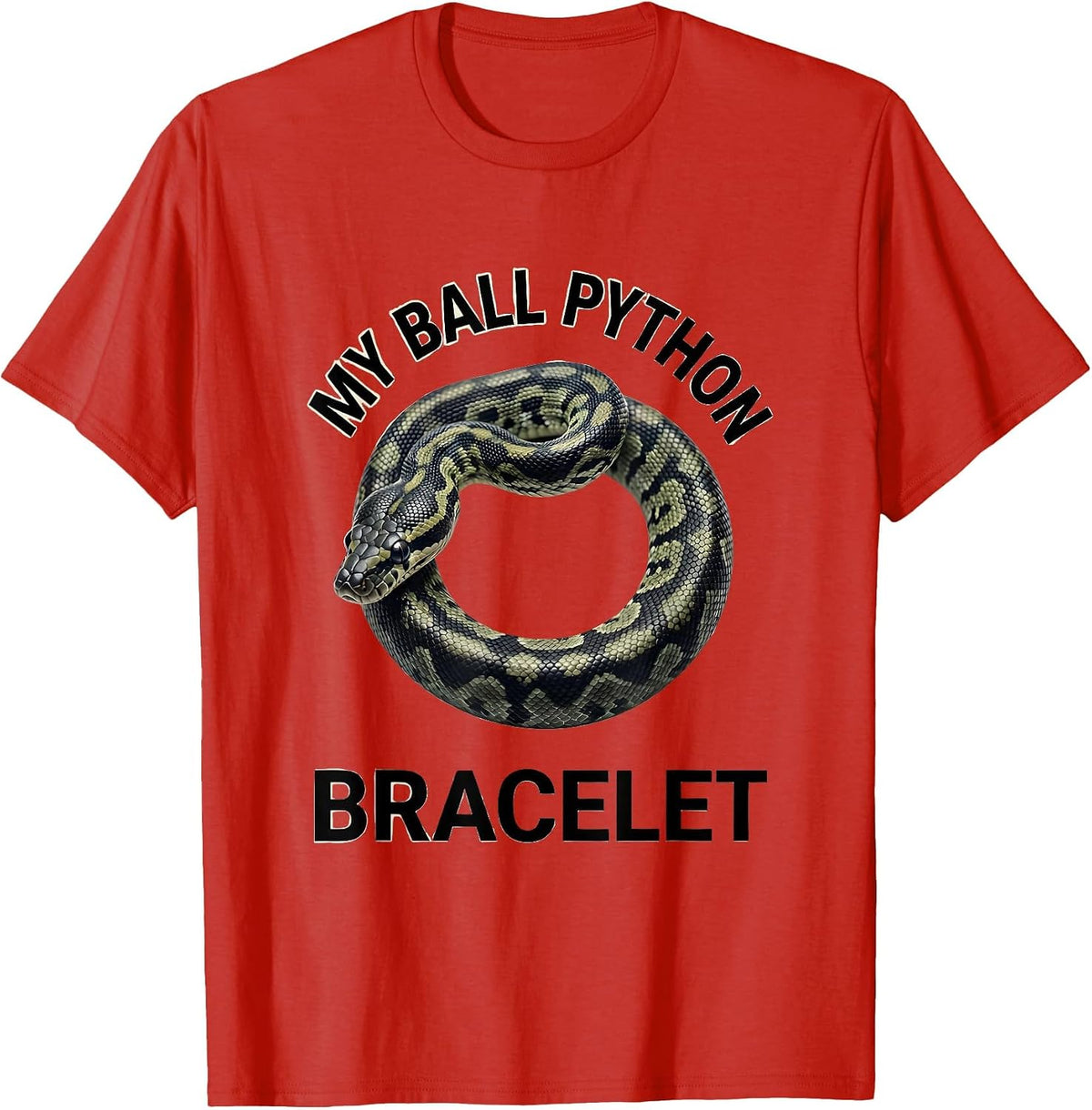 Men's My Ball Python Bracelet Minimalist Reptile Lover Gift T-Shirt - Red