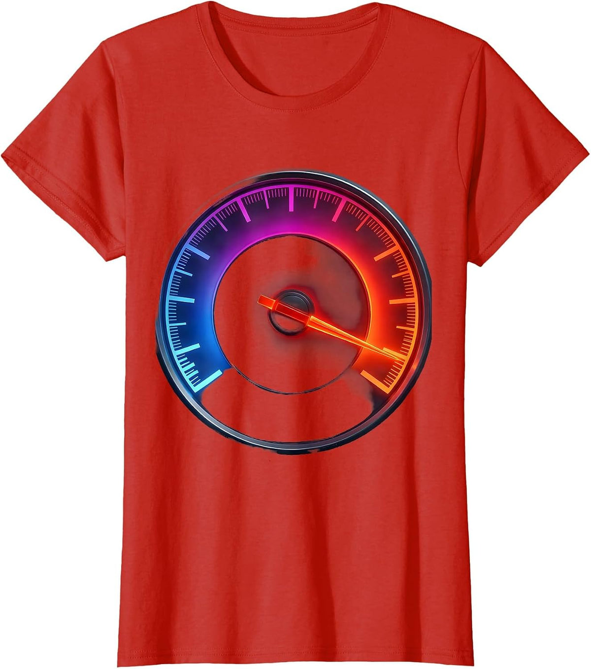 Women's ADHD Awareness Redline Speedometer Graphic T-Shirt - Red