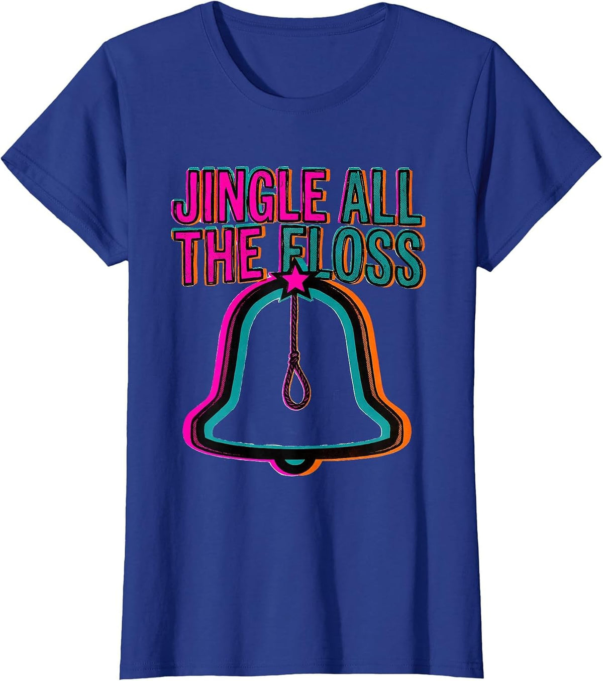 Women's Jingle All The Floss Funny Dental Christmas Dentist T-Shirt - Royal Blue