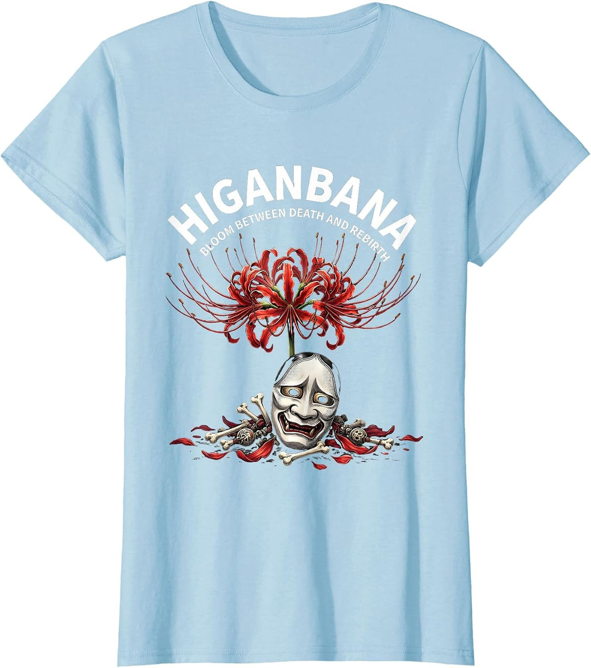 Higanbana, Bloom Between Death And Rebirth Anime Goth T-Shirt - Baby Blue