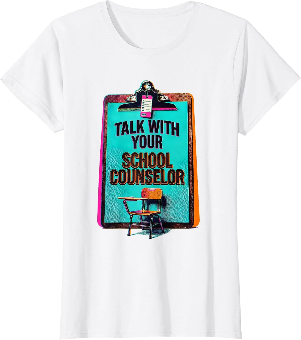 Talk With Your School Counselor Groovy Retro Humor T-Shirt - White