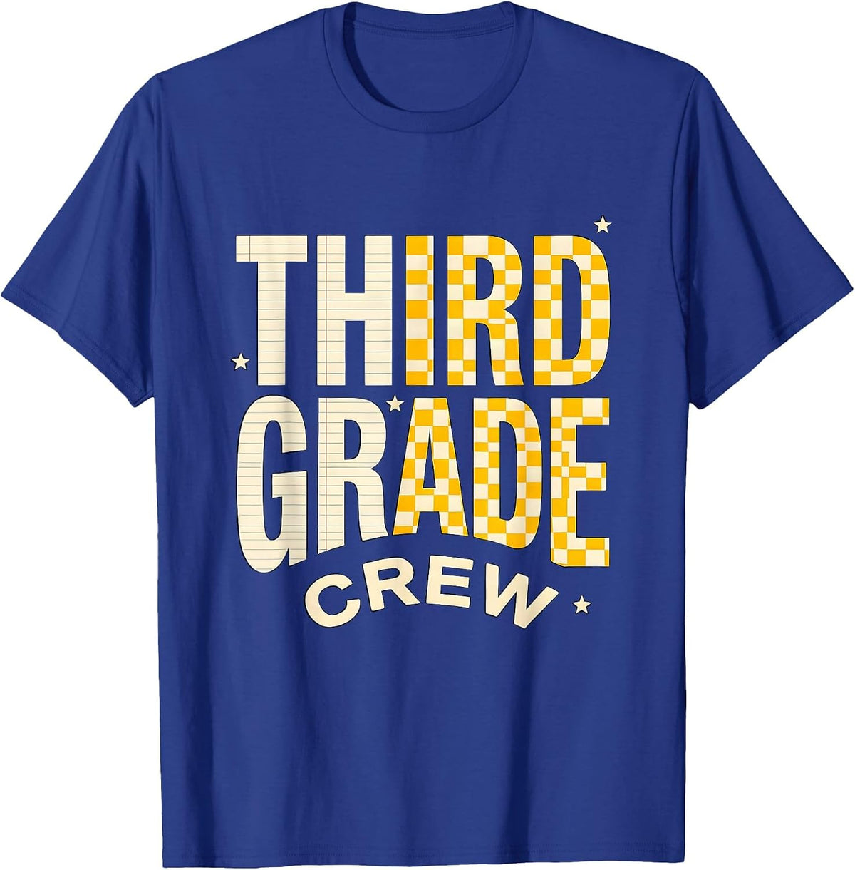 Third Grade Crew Playful Back to School Teacher Student Kids T-Shirt - Royal Blue