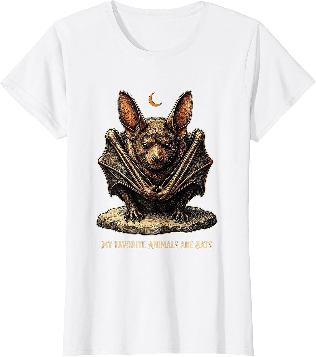 My Favorite Animals Are Bats Vintage Bat Lover Halloween T-Shirt - White