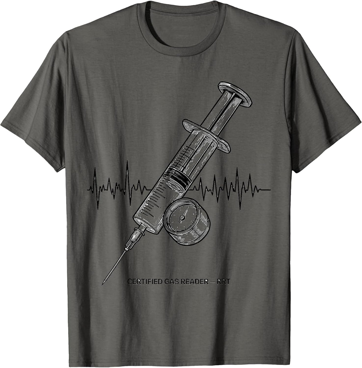 Men's Certified Gas Reader — RRT Funny Respiratory Therapist RT T-Shirt - Asphalt Grey