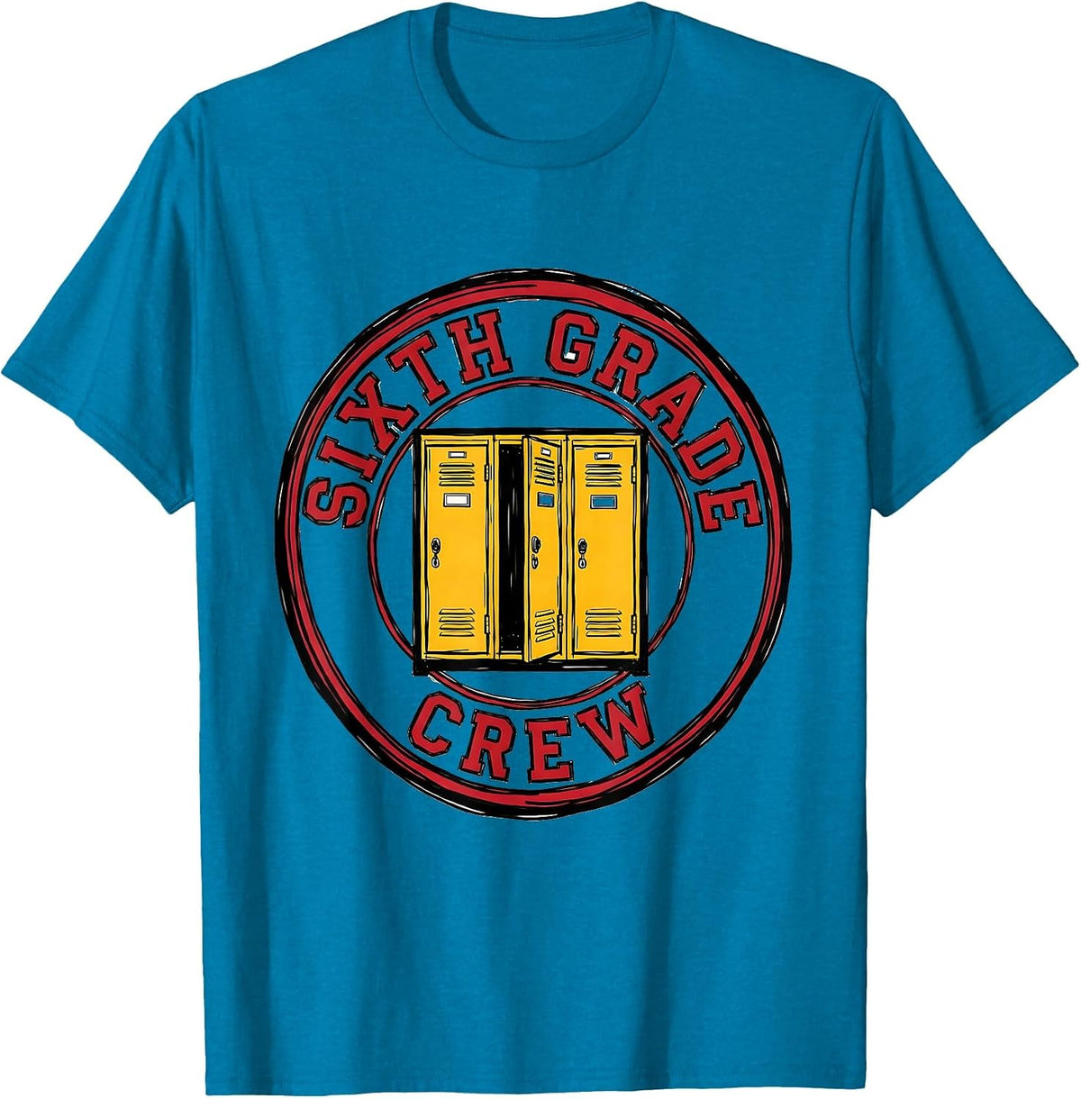 Sixth Grade Crew Funny Middle School Teacher Back To School T-Shirt - Sapphire Blue