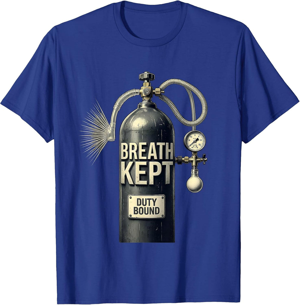 Men's Breath Kept Duty Bound Respiratory Therapist RT Care Week T-Shirt - Royal Blue